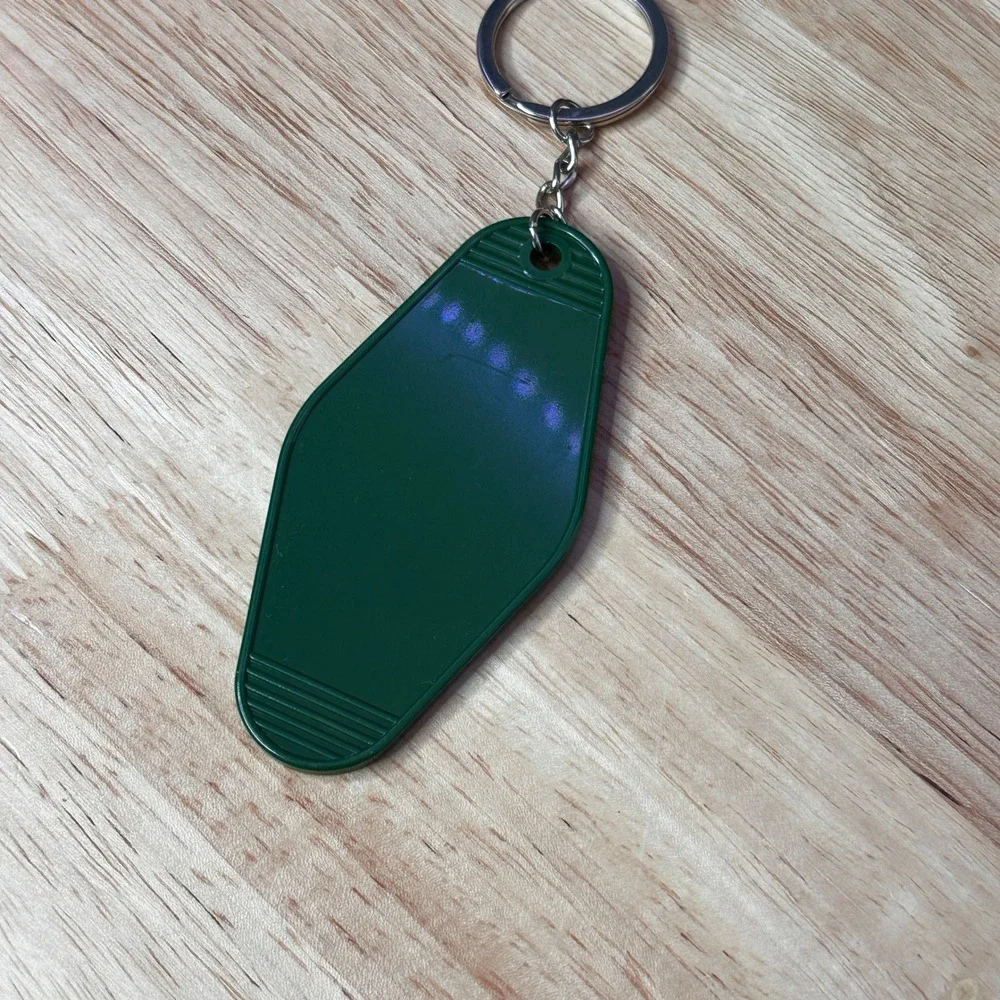 Anti Social Milfs Club Keychain Green Retro Motel Tag Funny Streetwear Accessory